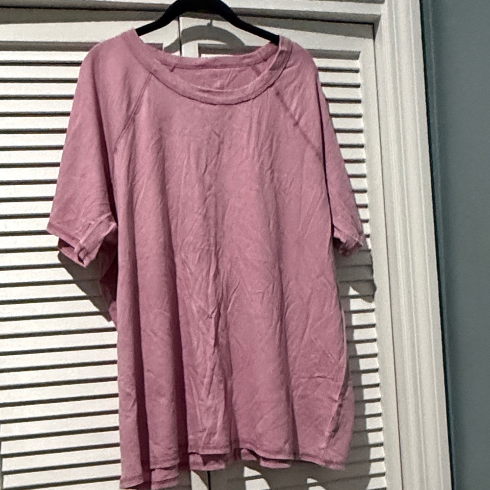 aerie Pink Crewneck Jersey Top